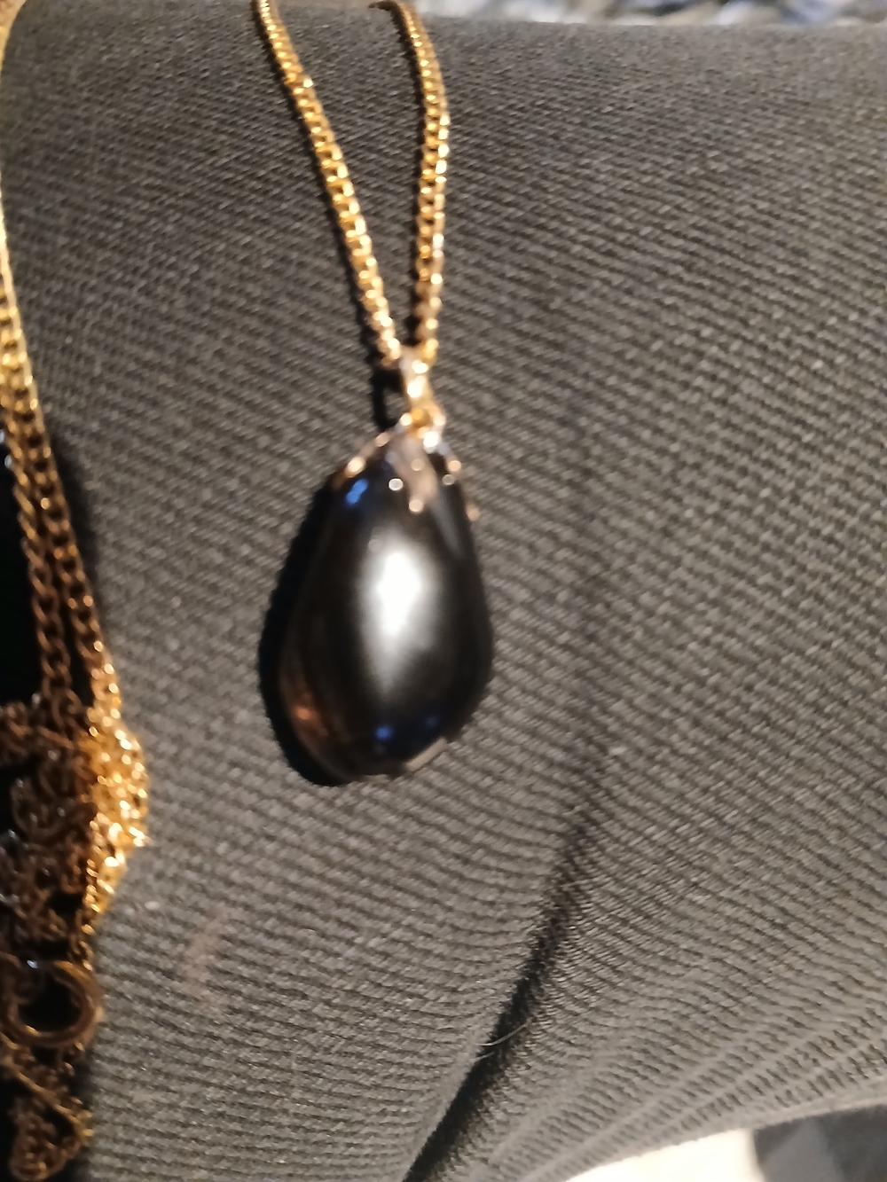 Natural Smoky Smooth Quart Tear  Drop Necklace